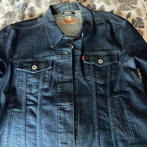 Jean dark jean jacket levi strauss